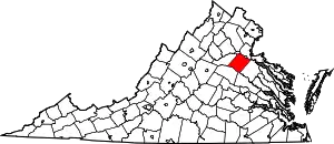 State map highlighting Spotsylvania County