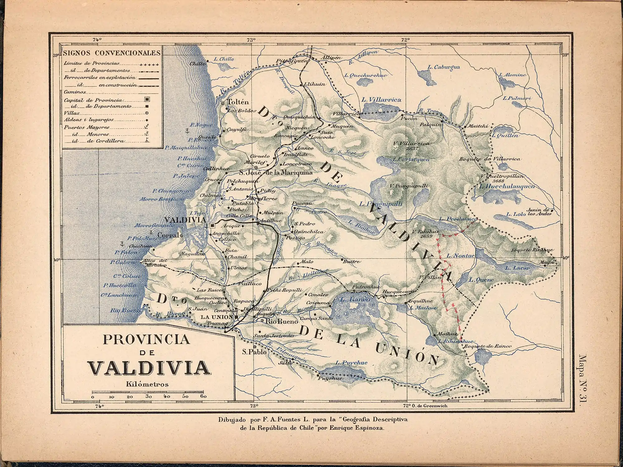 Tolten River in a 1903 map