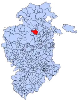 Municipal location of Poza de la Sal in Burgos province