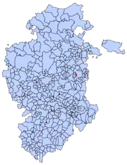 Municipal location of Tosantos in Burgos province