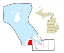 Location within Charlevoix County