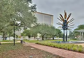 View toward Milam Street from Market Square Park, Houston