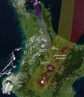  Approximate size and location of Mangakino caldera complex