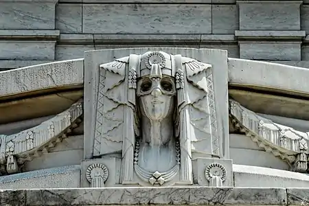 One of the mascarons made by Adamo Boari in the facade