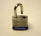 Master Lock with shackle open.