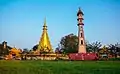 Mawkanin Pagoda and clock tower view