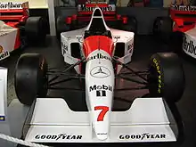 A McLaren MP4/10B from 1995, this was the last F1 car driven by Nigel Mansell