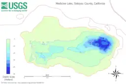 Bathymetric map of Medicine Lake