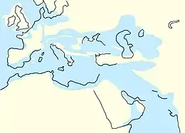 The North Sea between 34 million years ago and 28 million years ago, as Central Europe became dry land