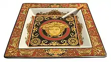 Large (22 cm × 22 cm) ashtray from a series designed by Versace