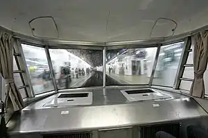 View from the observation deck seats of the Meitetsu 7000 series