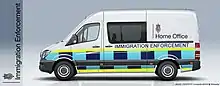 A Cell Van used by UK Immigration Enforcement to safely transport detainees