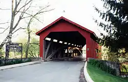 A covered bridge at Messiah University in Upper Allen Township