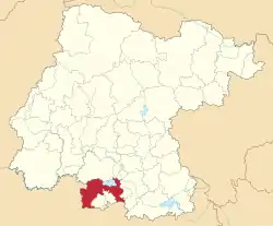 Location of Yuriria municipality in Guanajuato