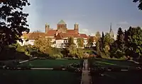 Saint Michael's Church and the tower of St. Andreas seen from St. Magdalena's Garden