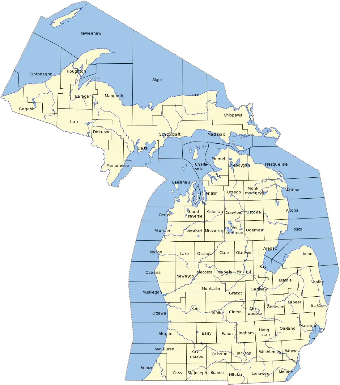 Counties of the Thumb of Michigan