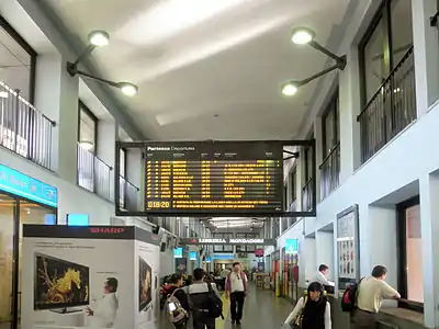 Inside the passenger building