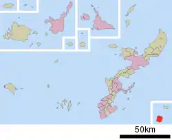 Location of Minamidaitō in Okinawa Prefecture