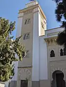 Another view of minaret and mosque.