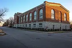 Principia Page-Park YMCA Gymnasium, a National Register of Historic Places site in Hamilton Heights, December 2014