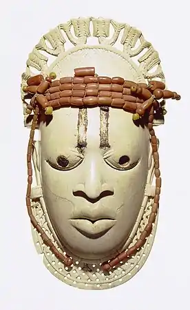 Benin ivory mask, with coral beads, representing Idia, the court of Benin, 16th century (Linden Museum, Stuttgart)