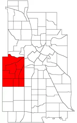 Location of Calhoun-Isles within the U.S. city of Minneapolis