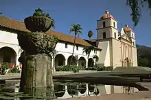 Image 44Mission Santa Barbara, founded in 1786, was the first mission to be established by Fermín de Lasuén. (from History of California)