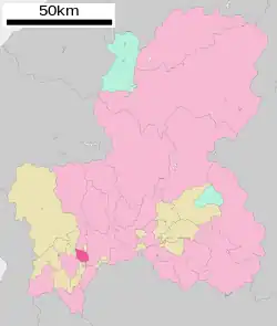 Location of Mizuho in Gifu Prefecture