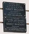 Plaque commemorating Mościcki's stay as a refugee in the Mihail Constantine Palace in Romania.