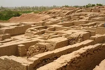 View of Mohenjo Daro, showing the walls and main streets of the city, unknown architect, c.2600-1900 BC