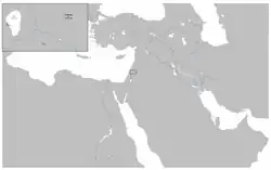 map detailing the battle field of Yarmouk