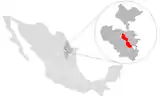 Location of Monterrey in northern Mexico