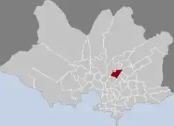 Location of Las Acacias in Montevideo