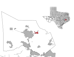 Location of Cut and Shoot, Texas