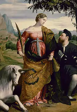 Saint Justina with the Unicorn, circa 1530, by Moretto da Brescia