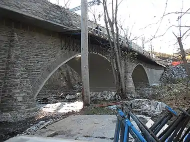 The Mortonville Bridge while under reconstruction