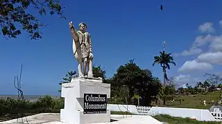 Moruga - Christopher Columbus monument. Columbus landed here on his third voyage in 1498. This is on the southern coast of the island of Trinidad, West Indies