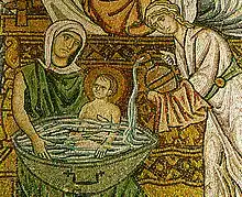 Master of Daphni, Midwives Bathing the New-born Christ