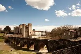 The bridge and the fortified mill in Barbaste