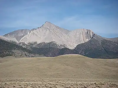 Borah Peak, Idaho's tallest mountain, viewed from U.S. Route 93 in Idaho