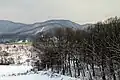 Mountains behind the school in Winter