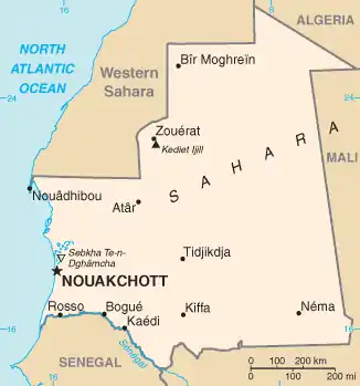 Map of Mauritania