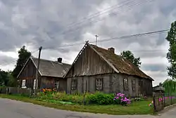 Wooden houses in the village