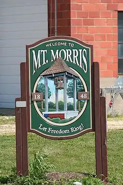 Sign leading on Rt. 64 leading into Mount Morris