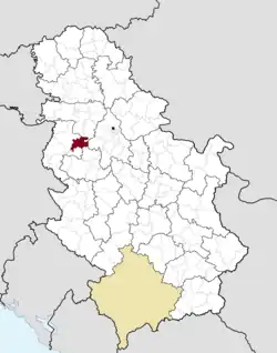 Location of the municipality of Vladimirci within Serbia