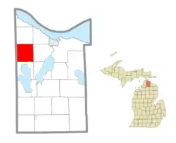 Location within Cheboygan County