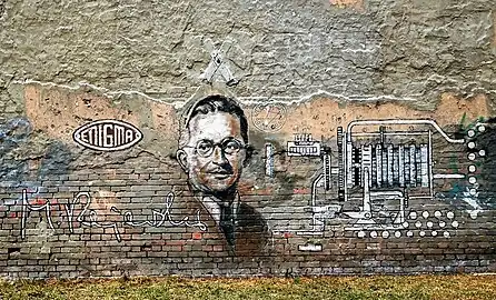 Marian Rejewski's mural at 27