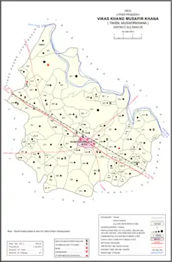 Map showing Musafirkhana CD block