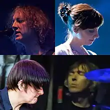 Clockwise from top left: Kevin Shields, Bilinda Butcher, Colm Ó Cíosóig, and Debbie Googe