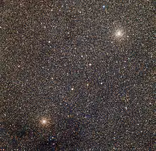 The globular clusters NGC 6528 (lower left) is close to NGC 6522 (upper right)